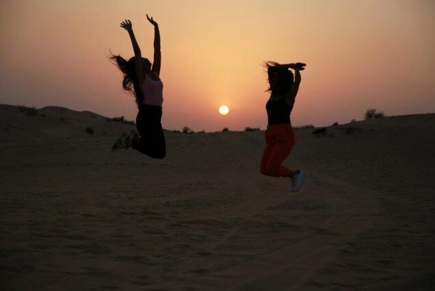 sunset photography in desert safari falcon oasis